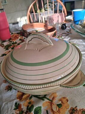 Vintage c1930s Newport Pottery Co Clarice Cliff Covered Serving Dish